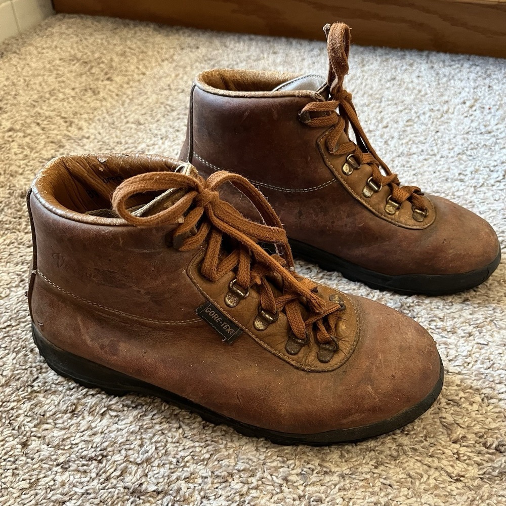 Vintage Vasque Gore-Tex Womens Size 9 Brown Cowhide Leather Hiking Outdoor Boots